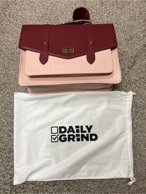 Two-Tone Pink & Burgundy Satchel
